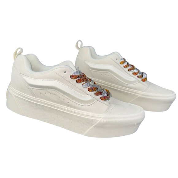 Vans  Knu Skool Womens Size 8.5 Skater Shoe Sneakers White Suede Ultracush New - Picture 3 of 8